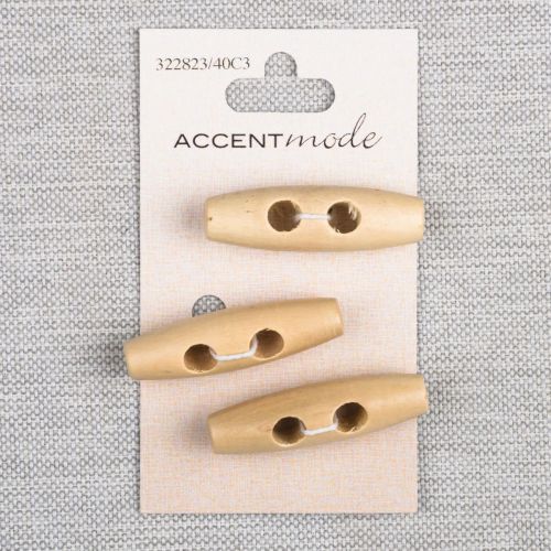 BOUTON BUCHETTE 40MM - NATUREL ENS3