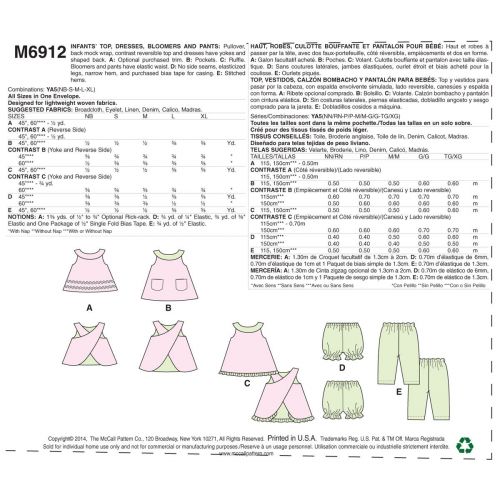 MCCALLS - M6912 ENSEMBLE COORDONNÉ - BÉBÉ - NN À TG