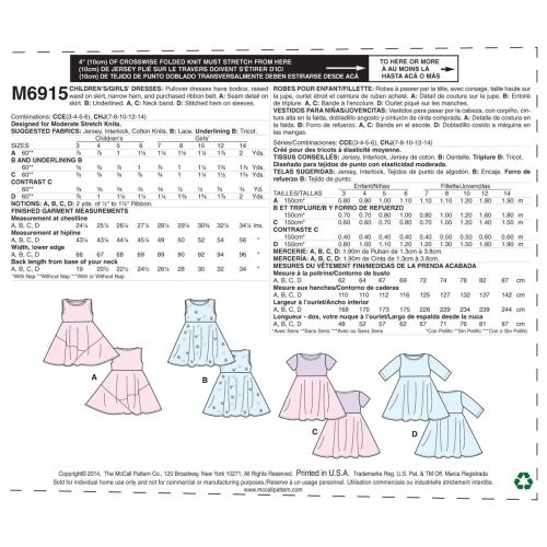 MCCALLS - M6915 ROBES POUR ENFANTS