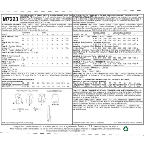 MCCALLS - M7223 ACCESSOIRES DE SOIRÉE POUR ENFANTS