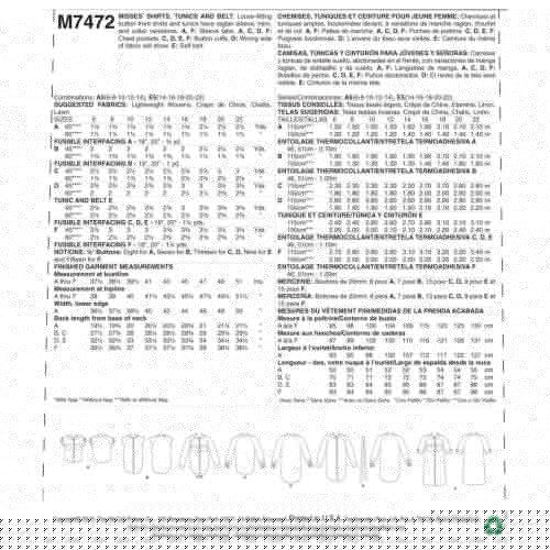 MCCALLS - M7472 CHEMISIERS ET TUNIQUES POUR FEMMES - 14 À 22