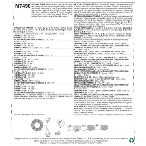 MCCALLS - M7490 DÉCORATIONS D'HALLOWEEN 