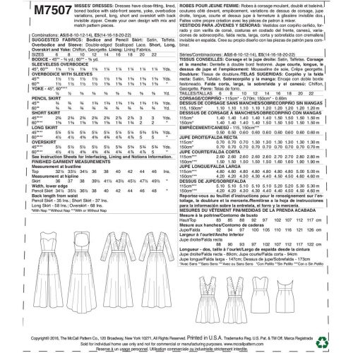 MCCALLS - M7507 ROBES EN COEUR À ASSORTIR POUR FEMMES - 6 À 14