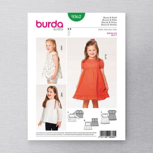 BURDA - 9362 ROBE/BLOUSE POUR ENFANTS
