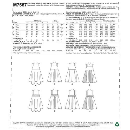 MCCALLS - M7587 ROBES ÉVASÉES POUR ENFANTS