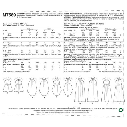 MCCALLS - M7589 ROBES AMPLES POUR ENFANTS