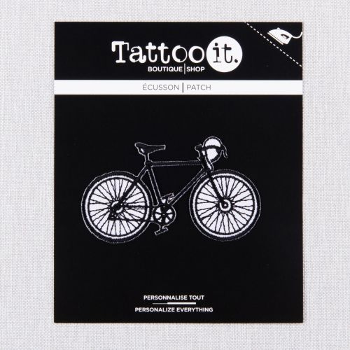 APPLIQUE BICYCLETTE NOIRE ET BLANC