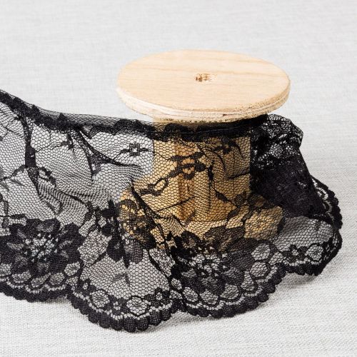 DENTELLE PLISSÉE 90 MM - NOIR