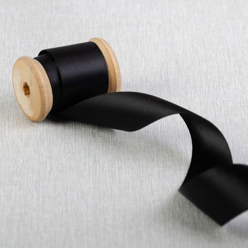 RUBAN DOUBLE SATIN 22 MM - NOIR