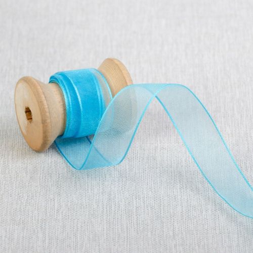RUBAN D'ORGANZA 16 MM - TURQUOISE