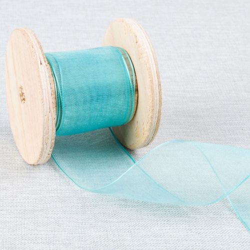 RUBAN D'ORGANZA 36 MM - TURQUOISE