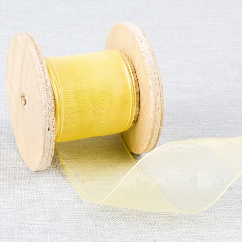 RUBAN D'ORGANZA 36 MM - JAUNE