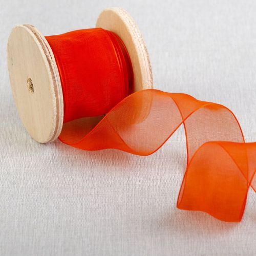 RUBAN D'ORGANZA 36 MM - ORANGE