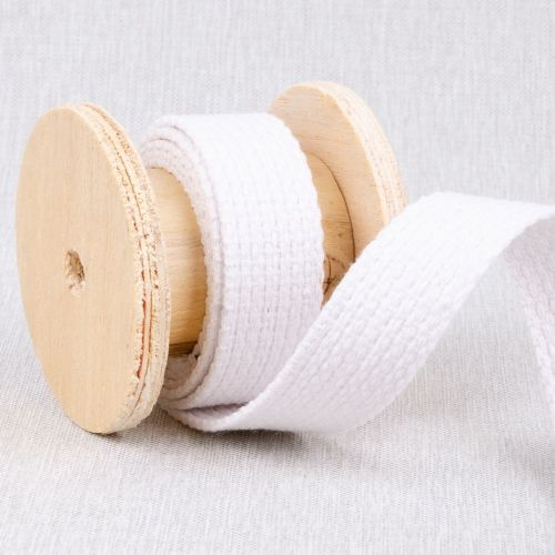 SANGLE DE COTON 25 MM / 1 PO - BLANC