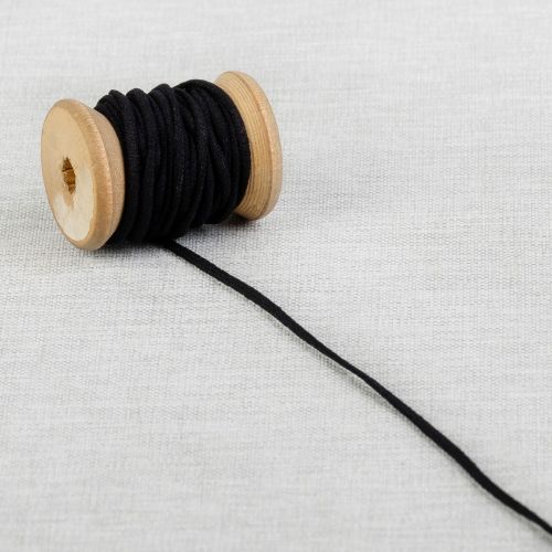 ÉLASTIQUE ROND DOUX 3 MM - 1/8 PO - NOIR