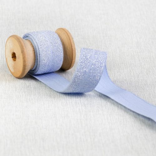 BIAIS ÉLASTIQUE MÉTALLIQUE 20 MM - BLEU BÉBÉ