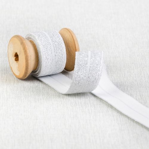 BIAIS ÉLASTIQUE MÉTALLIQUE 20 MM - ÉCRU