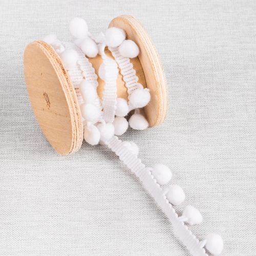 GARNITURE DE POMPONS 10 MM - BLANC