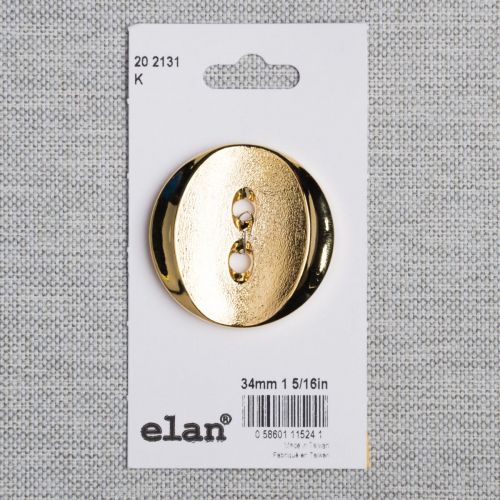 BOUTON ELAN - 34 MM 2 TROUS OR - ENS1