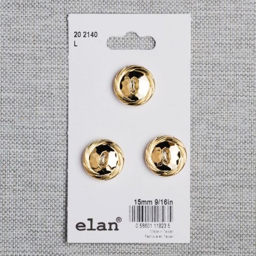 BOUTON ELAN - 15 MM 2 TROUS OR - ENS3
