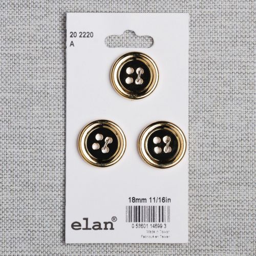 BOUTON ELAN - 18 MM 4 TROUS OR - ENS3