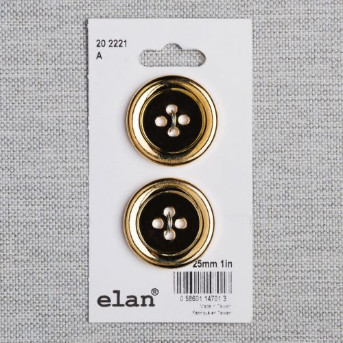 BOUTON ELAN - 25 MM 4 TROUS OR - ENS2 
