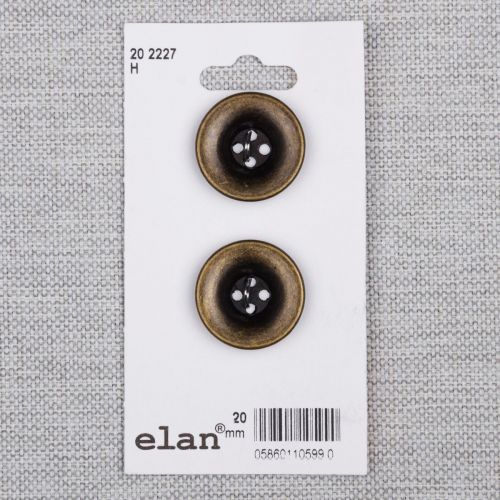 BOUTON ELAN - 20 MM 4 TROUS OR ANTIQUE - ENS2