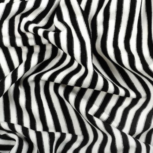 JERSEY DE BAMBOU RAYÉ - NOIR