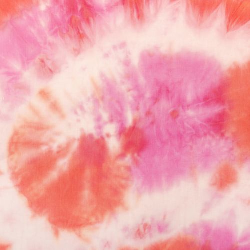  TRICOT FRANÇAIS DE BAMBOU TIE DYE - CORAIL/FRAMBOISE 