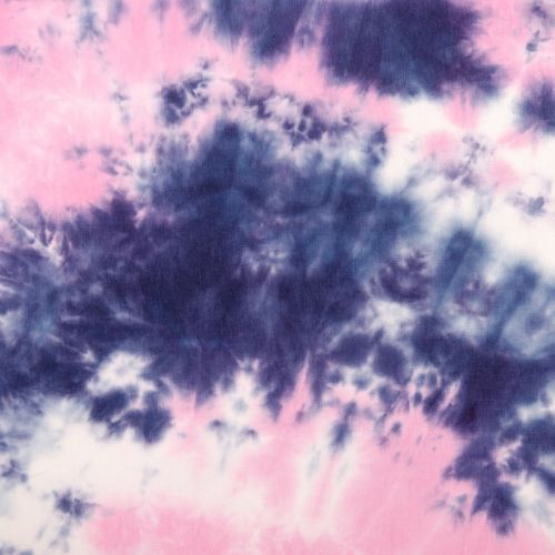  TRICOT FRANÇAIS DE BAMBOU TIE DYE - FUCHSIA/MARINE 