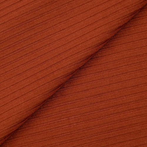 TRICOT CÔTE DE BAMBOU - ORANGE BRULÉ