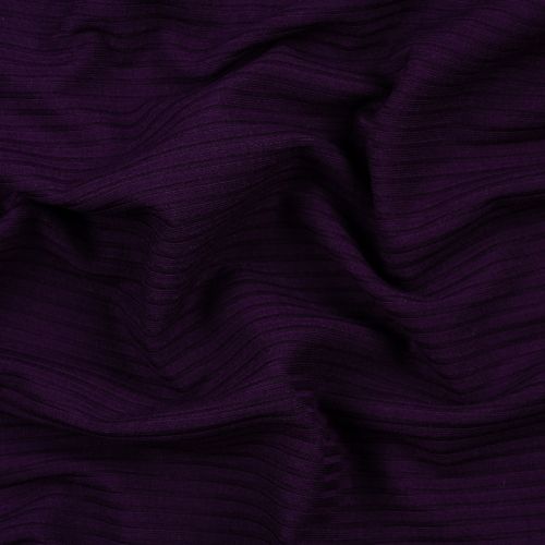 TRICOT CÔTE DE BAMBOU - PRUNE FONCÉ