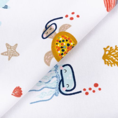 JERSEY BIOLOGIQUE PAR POPPY - FOND MARIN BLANC