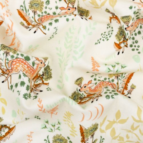 FLANNELETTE WILD FORGOTTEN PAR BONNIE CHRISTINE POUR ART GALLERY - DANDELION DOE BEIGE