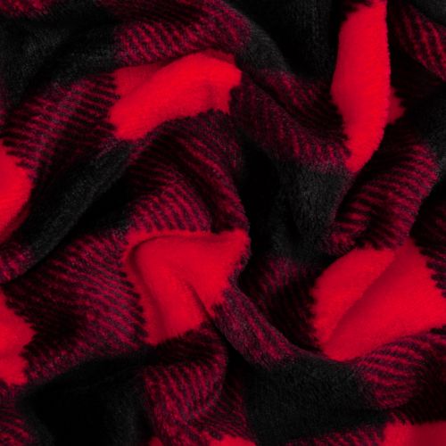 POLAR PELUCHE BUFFALO PLAID - ROUGE/NOIR