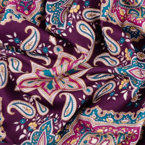 TRICOT DE POLYESTER PAISLEY - MAUVE