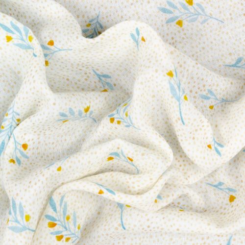 MOUSSELINE PETITES FLEURS PAR POPPY - BLANC