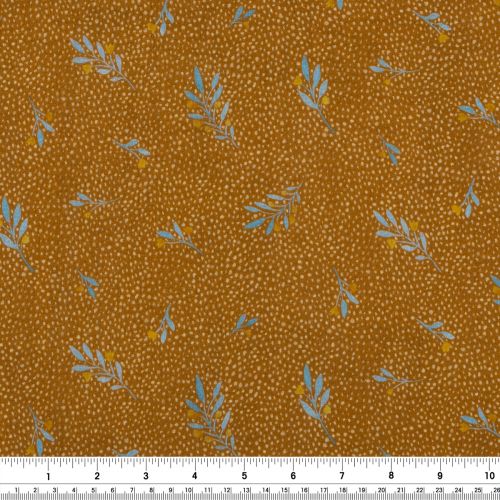 MOUSSELINE PETITES FLEURS PAR POPPY - BRUN