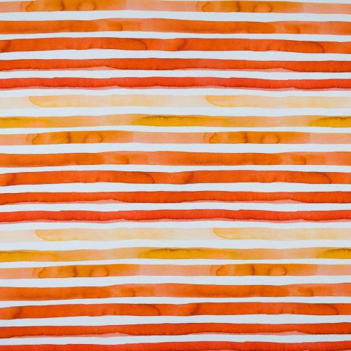 JERSEY DIGITAL RAYURES PAR POPPY - BLANC/ORANGE