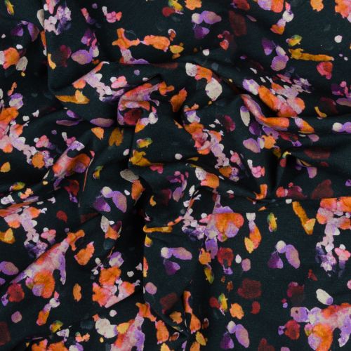 COTON OUATÉ DOUX DIGITAL TACHES PAR POPPY  - NOIR