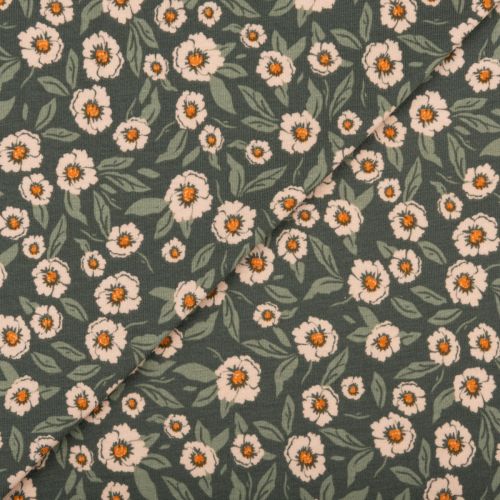 JERSEY DE COTON WOODLAND KEEPER PAR ART GALLERY FABRICS - FOREST SECRET DEEP