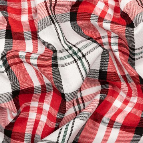 FLANNELETTE CLASSIQUE À CARREAUX MANU - NOIR, ROUGE & BLANC