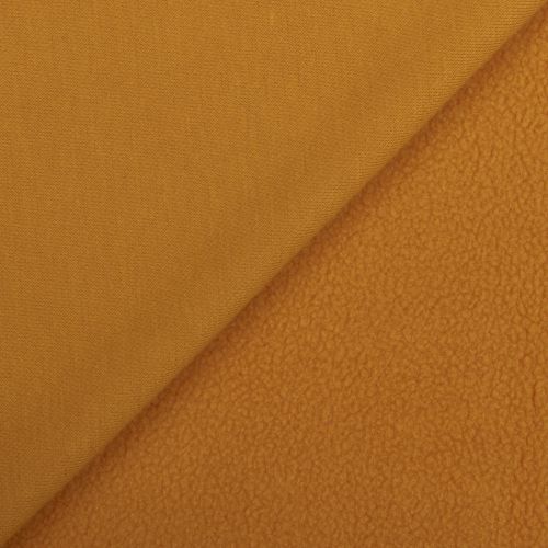 OUATÉ PELUCHE NORDIK REVERSIBLE ANTI BOULOCHAGE - MOUTARDE