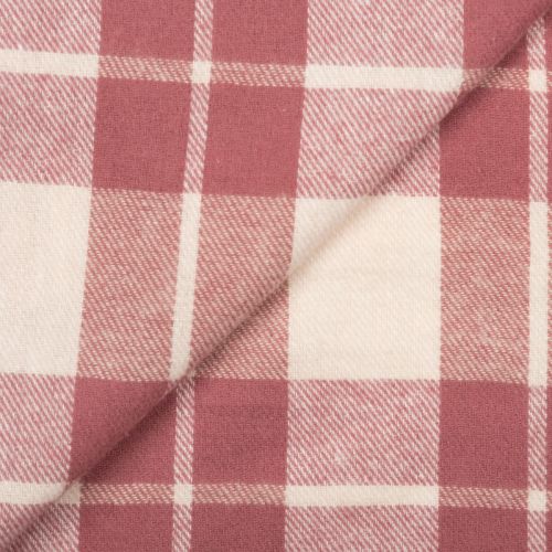 FLANNELETTE DE COTON À CARREAUX ADELE - ROSE