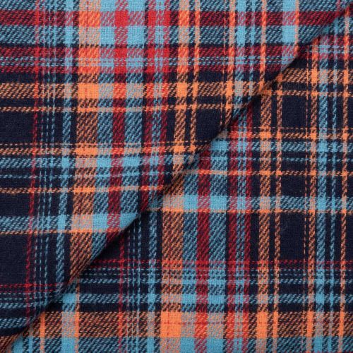 FLANNELETTE DE COTON À CARREAUX NOAH - MARINE/ROUGE/BLEU