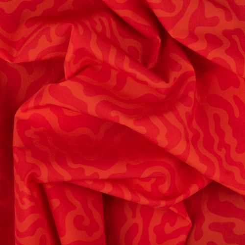 TOILE NYLON EXTENSIBLE MAUI IMPRIMÉ WIGGLE - ORANGE