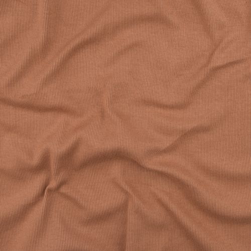 TRICOT CÔTE DE COTON CÉLESTE - CARAMEL