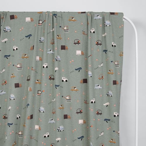 JERSEY VÉHICULES PAR POPPY - MENTHE FONCÉ MÉLANGE