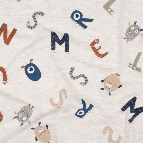 JERSEY COOL MONSTERS PAR POPPY - ECRU MÉLANGE