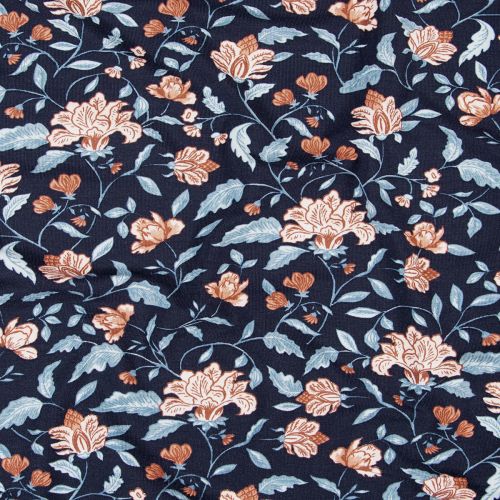 JERSEY DE BAMBOU FLEURS PAR POPPY - NAVY